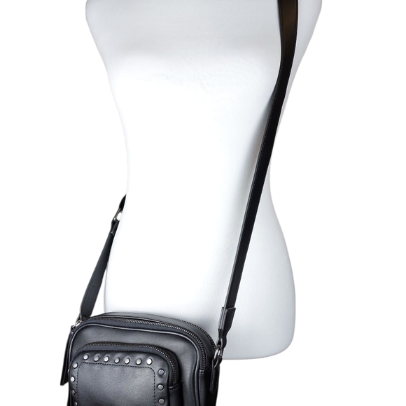 Ed Hardy NWOT Black Silver Stud Embellished Camera Crossbody Bag OS - Picture 9 of 13